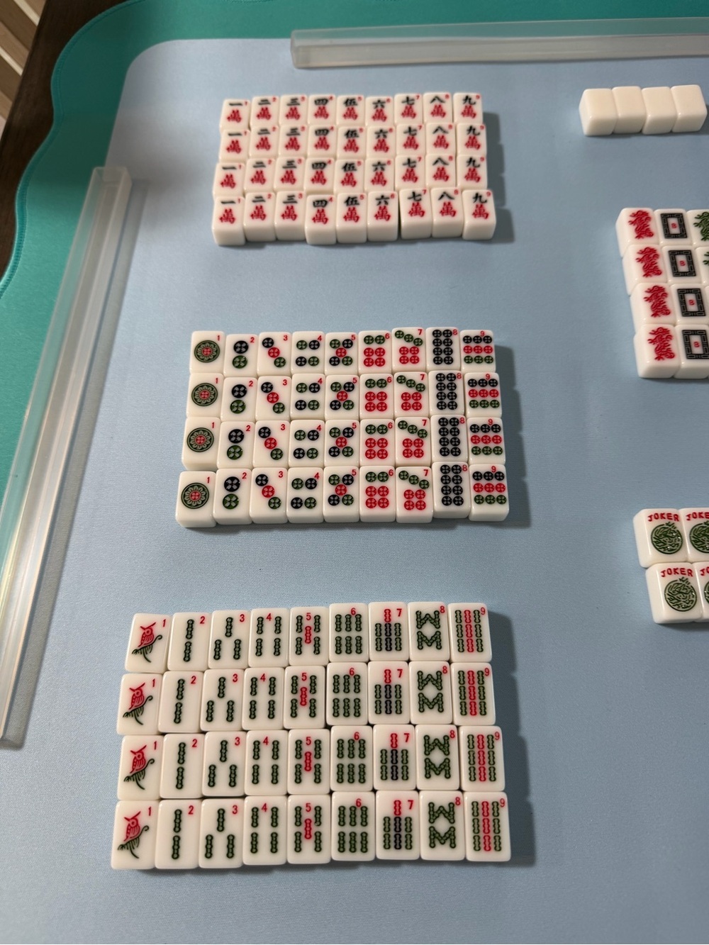 White Mahjong Tiles Set - Classic Floral Accents - Picture 4 of 13